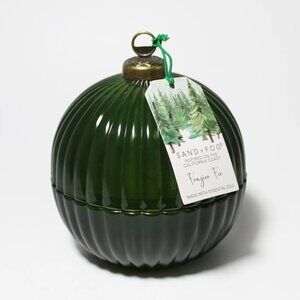 NEW Sand + Fog Frazieir Fir Candle Green Glass Ornament Decor 6 oz